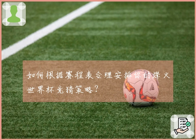 如何根据赛程表合理安排你的烽火世界杯竞猜策略？
